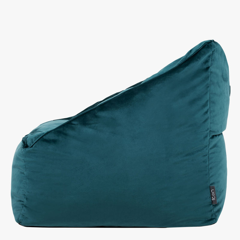 Natalia Sessel-Sitzsack mit Samtbezug, Blaugrün