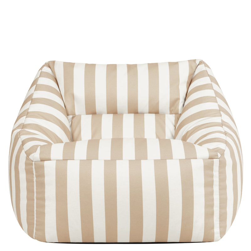 Natalia Gestreifter Gewebter Sessel-Sitzsack, für Indoor & Outdoor, Taupe  