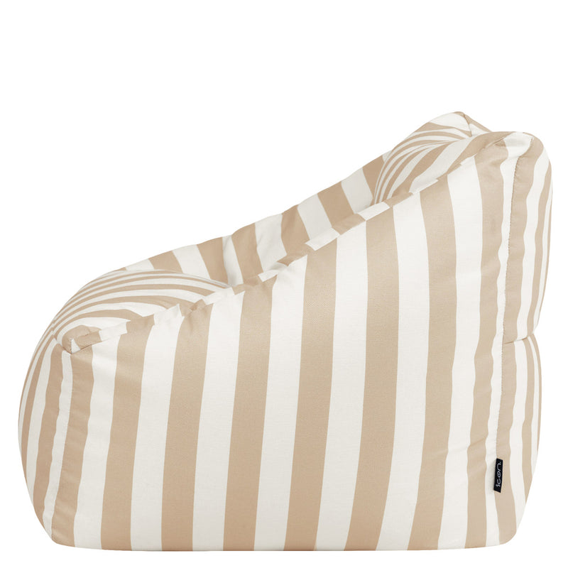 Natalia Gestreifter Gewebter Sessel-Sitzsack, für Indoor & Outdoor, Taupe  