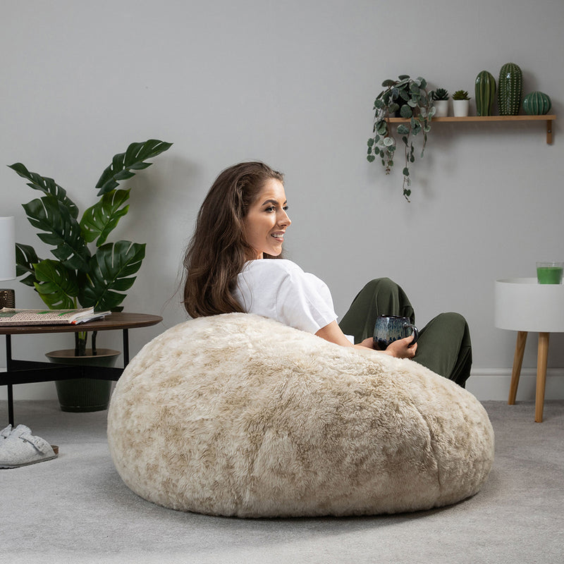 Sitzsack aus Kunstfell – Braun