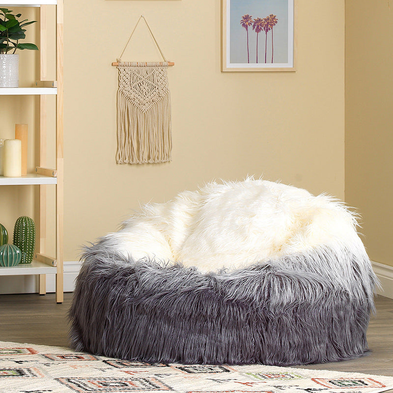 Sitzsack aus Kunstfell – Grau
