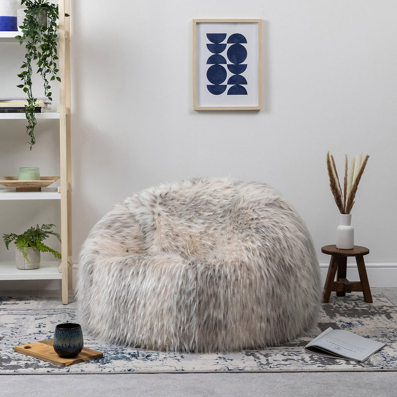 Sitzsack aus Kunstfell – Natur