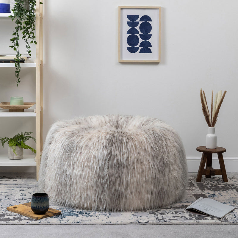 Sitzsack aus Kunstfell – Natur