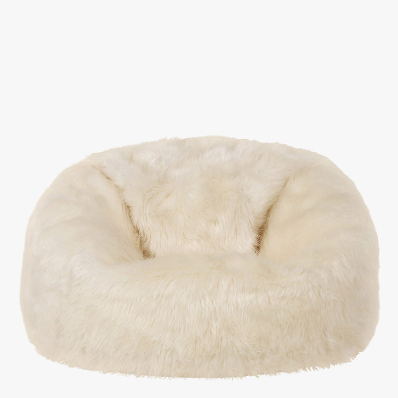 Layla Spikey Kunstfell-Sitzsack - Beige