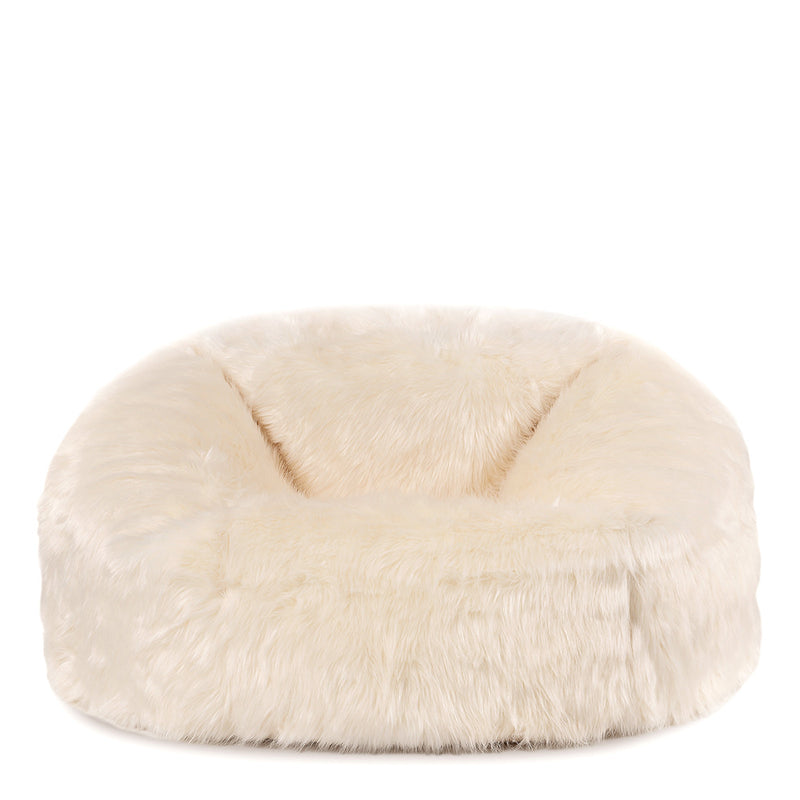 Layla Spikey Kunstfell-Sitzsack - Beige