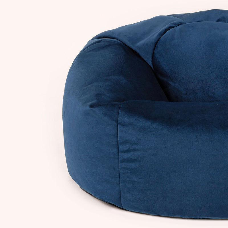Kingston Velvet Klassischer Sitzsack - Marineblau