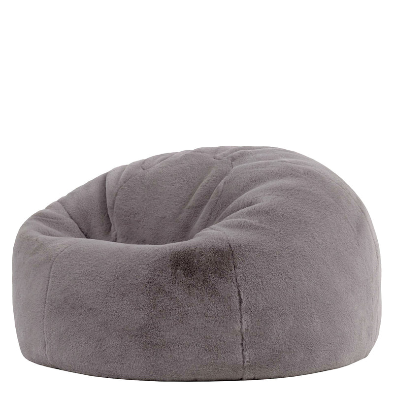 Kingston Klassischer Sitzsack, Kunstkaninchenfell, Hellgrau