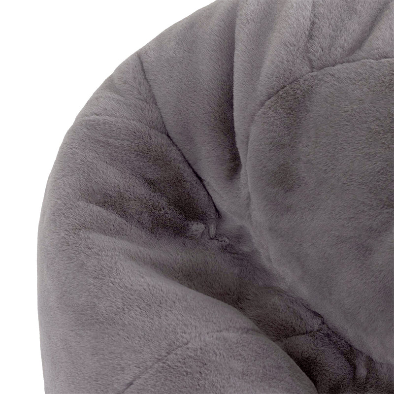 Kingston Klassischer Sitzsack, Kunstkaninchenfell, Hellgrau