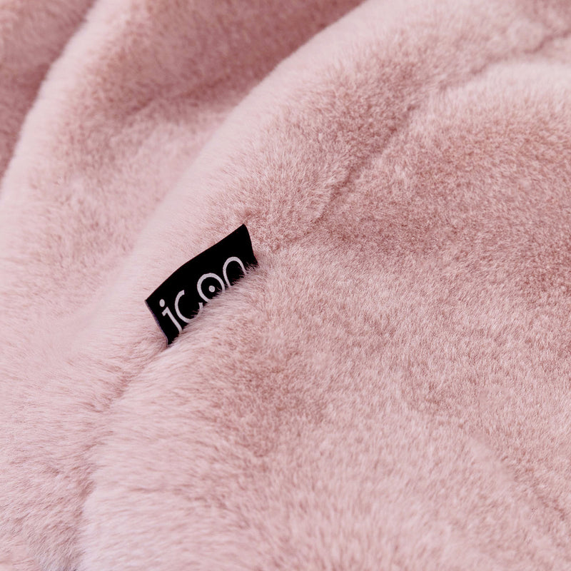 Kingston Klassischer Sitzsack, Kunstkaninchenfell, Rosé