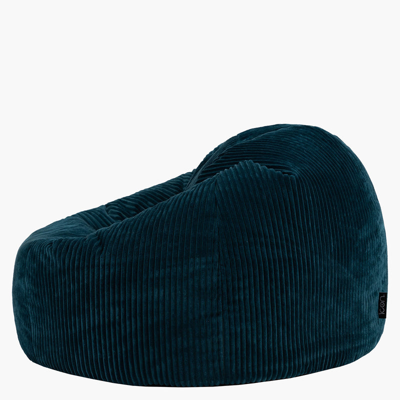 Kingston Klassischer Sitzsack XL, Cord, Blaugrün