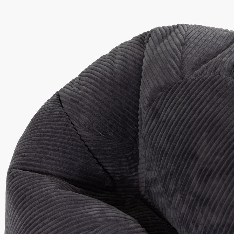 Kingston Klassischer Sitzsack XL, Cord, Anthrazit