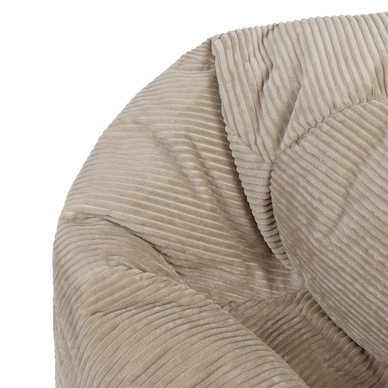 Kingston Klassischer Sitzsack XL, Cord, Steingrau 