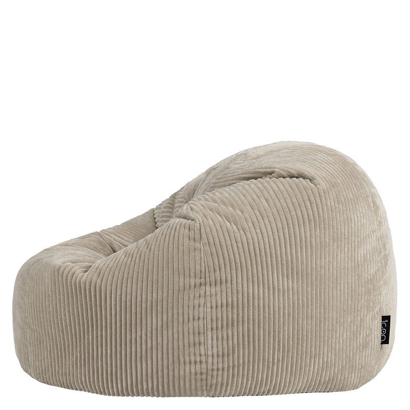 Kingston Klassischer Sitzsack XL, Cord, Steingrau 