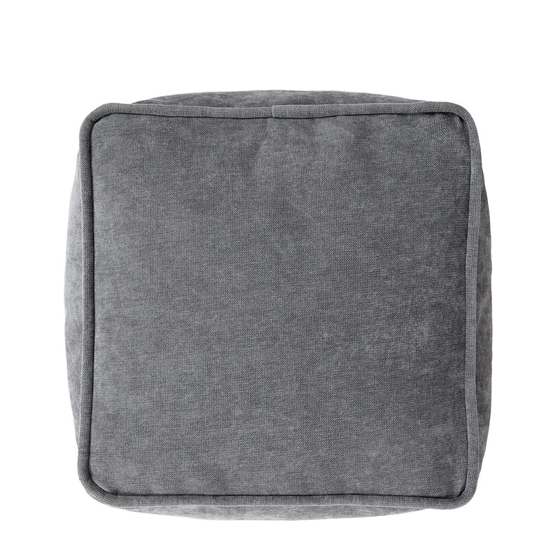 Amara Chenille-Fußhocker, quadratisch, grau