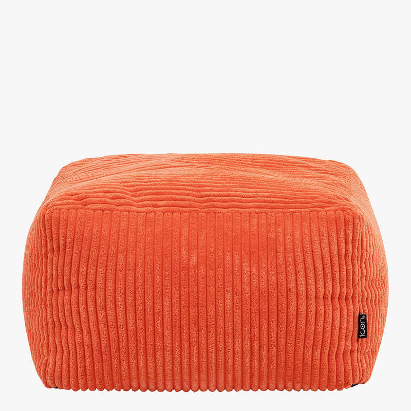 Amara Corduroy Quadratischer Hocker - Orange