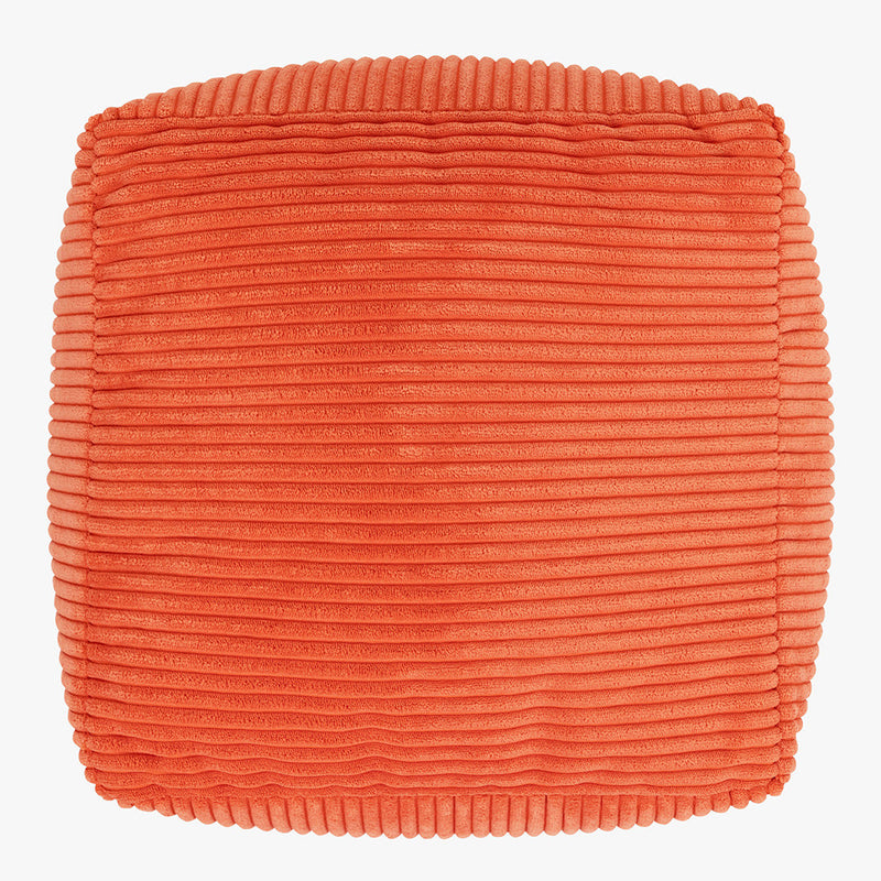 Amara Corduroy Quadratischer Hocker - Orange
