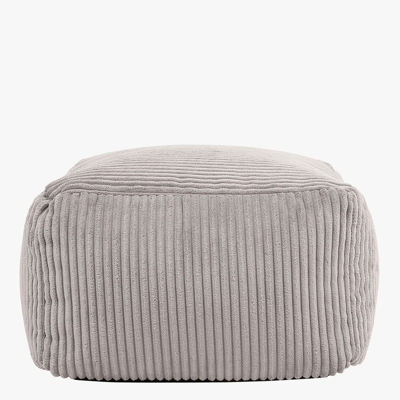Amara Quadratischer Fußhocker, Cord, Grau