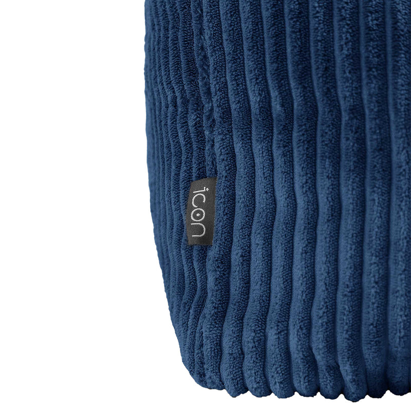 Amara Qadratischer Fußhocker, Cord, Denimblau