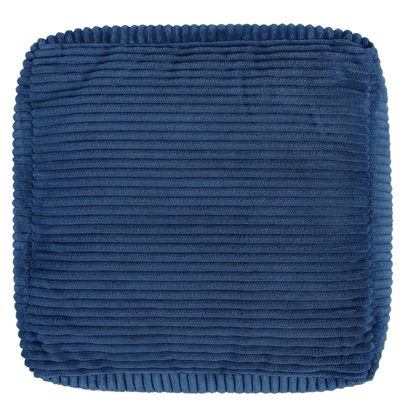 Amara Qadratischer Fußhocker, Cord, Denimblau