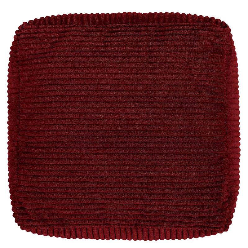 Amara Quadratischer Fußhocker, Cord, Burgunderrot