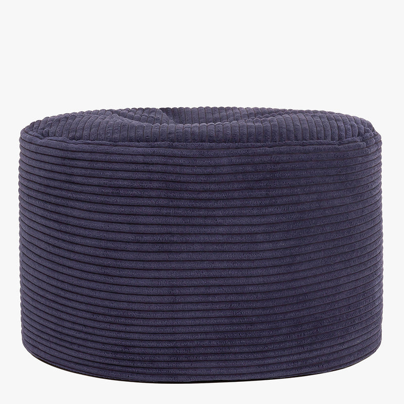 Milano Cord Samt-Rundpouffe Hocker - Marineblau