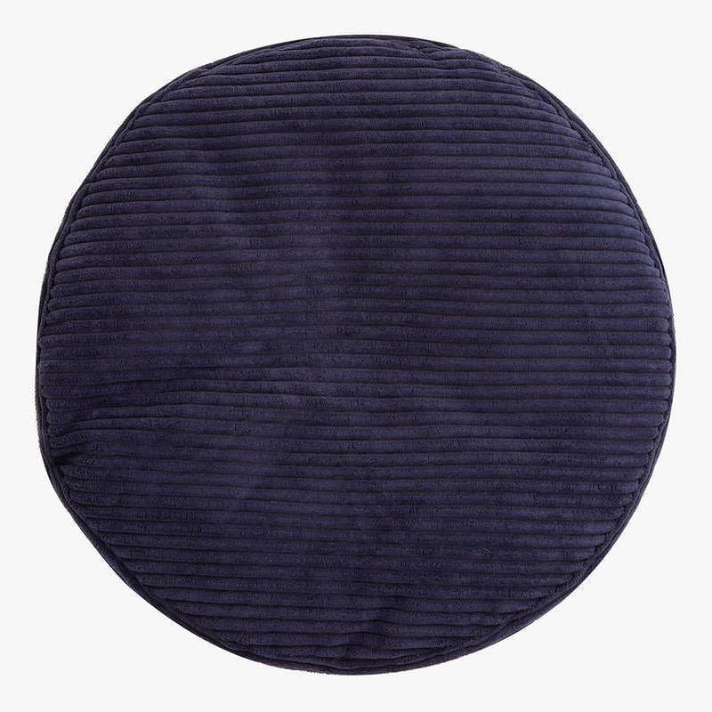 Milano Cord Samt-Rundpouffe Hocker - Marineblau