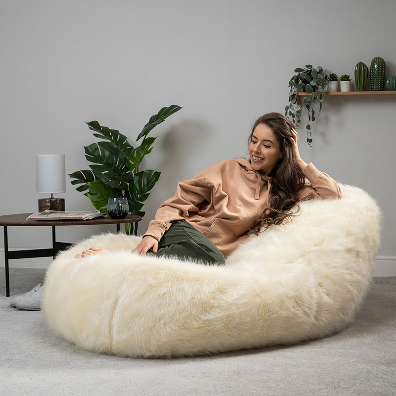 Faux-Fur Traum-Sitzsack - Beige