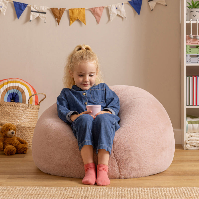 Kingston Kinder-Sitzsack, Kunstkaninchenfell, Hellrosa