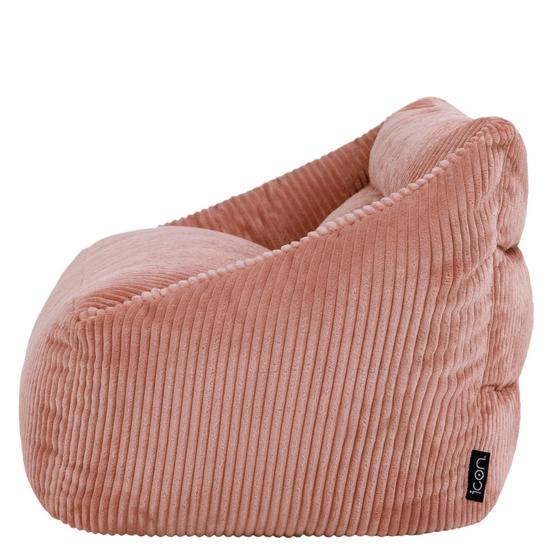 Cecilia Kinder-Sofa und Sitzsack, Cord, Morgenrosa  