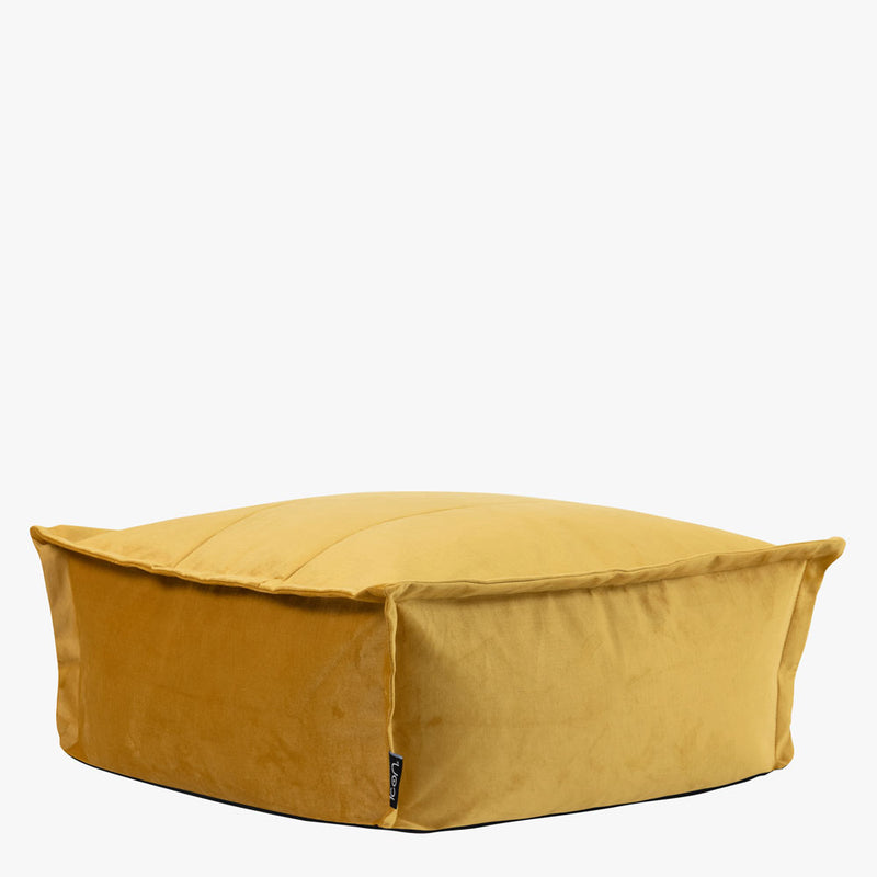 Vita Samt-Fußhocker – Ockergelb