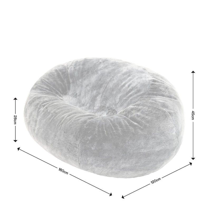 Kenai Cloud Zweisitzer-Sitzsack aus Kunstfell – Arctic Wolf