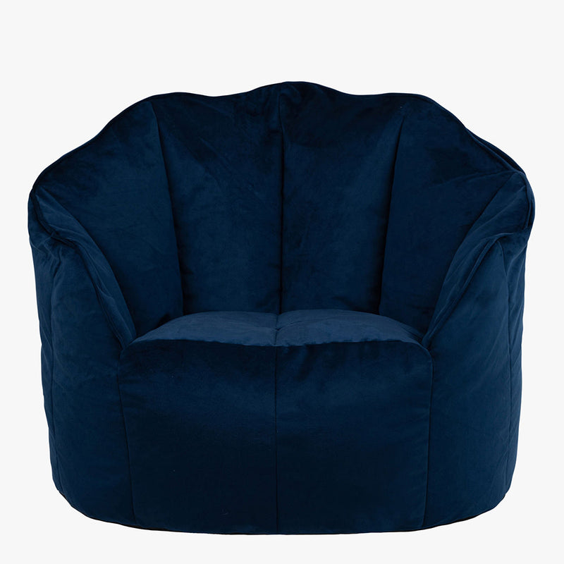 Sitzsack Sessel Sirena Samt - Marineblau
