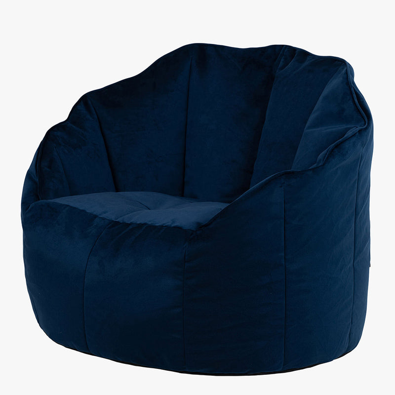 Sitzsack Sessel Sirena Samt - Marineblau
