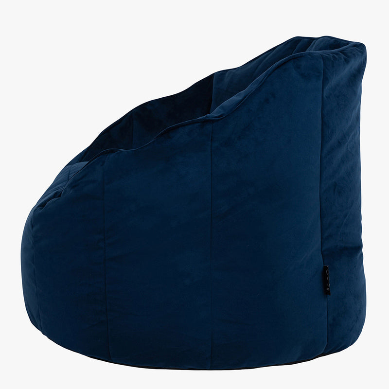 Sitzsack Sessel Sirena Samt - Marineblau