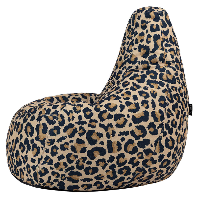 Dalton Gewebter Recliner Sitzsack, Leoparden-Print, Mehrfarbig 