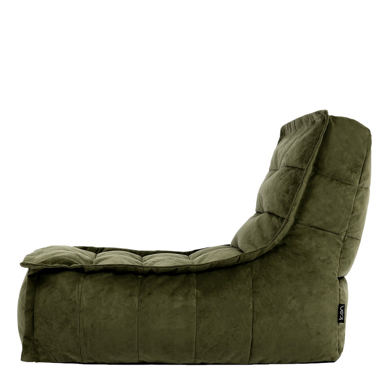 Dolce Samt-Lounger, Olivgrün