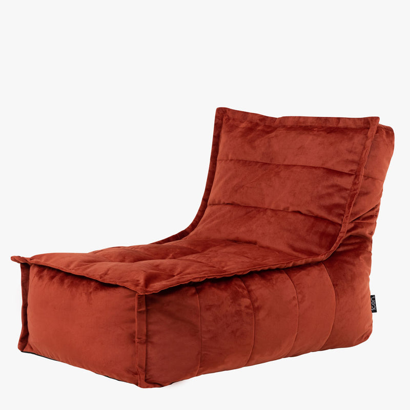 Dolce Samt-Lounger-Sitzsack – Terrakotta