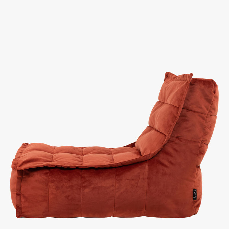 Dolce Samt-Lounger-Sitzsack – Terrakotta