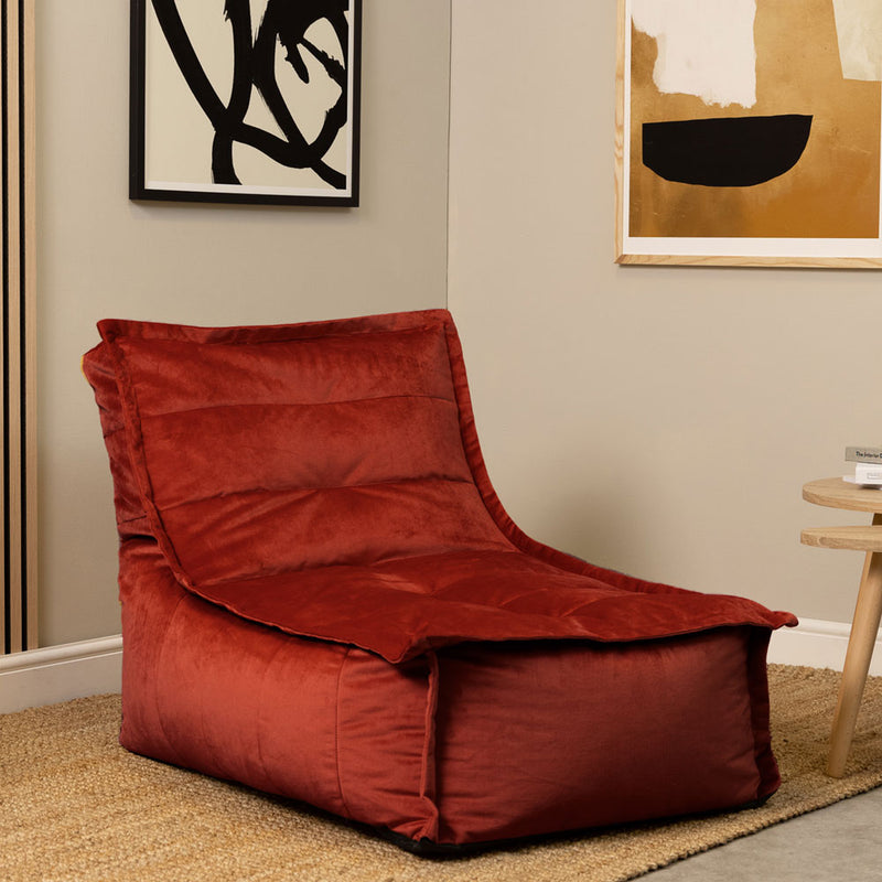 Dolce Samt-Lounger-Sitzsack – Terrakotta