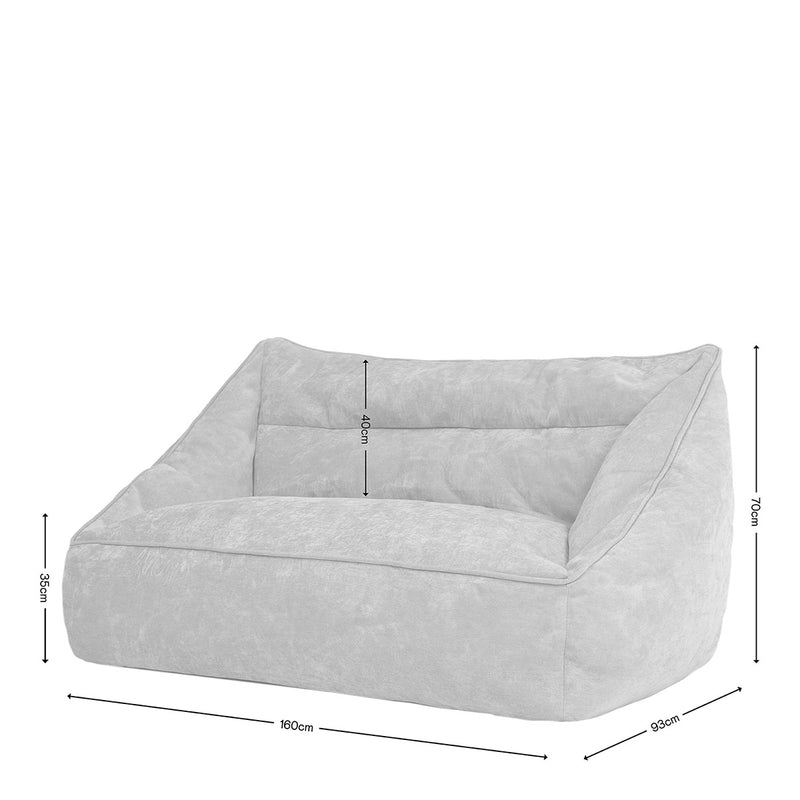 Sofa-Sitzsack Cecilia mit Chenille-Bezug, grau