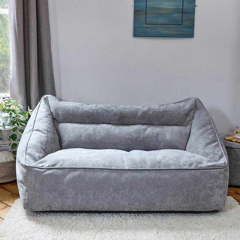 Sofa-Sitzsack Cecilia mit Chenille-Bezug, grau