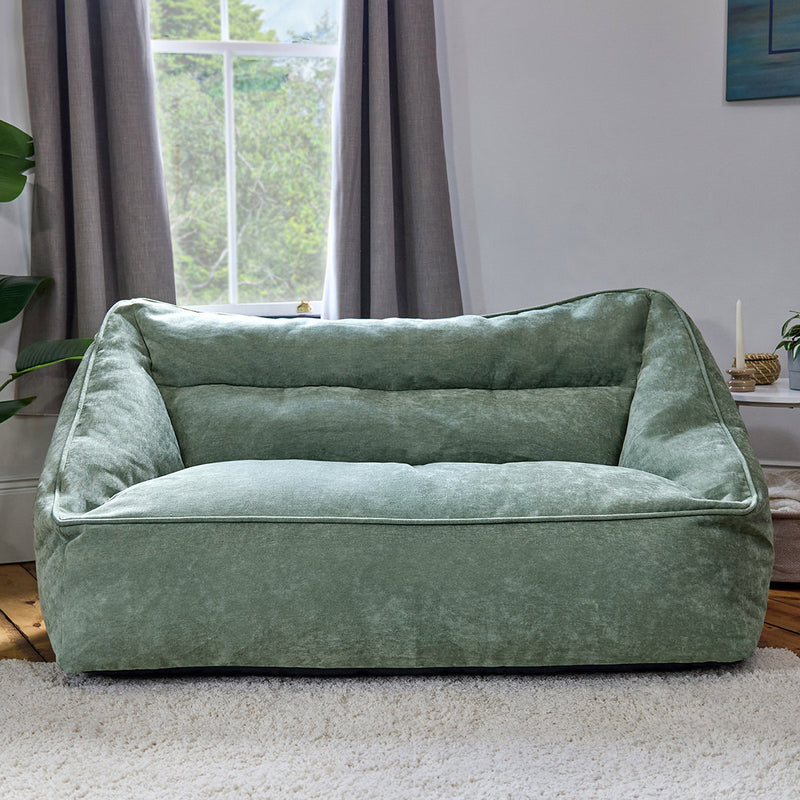 Sofa-Sitzsack Cecilia mit Chenille-Bezug, salbeigrün