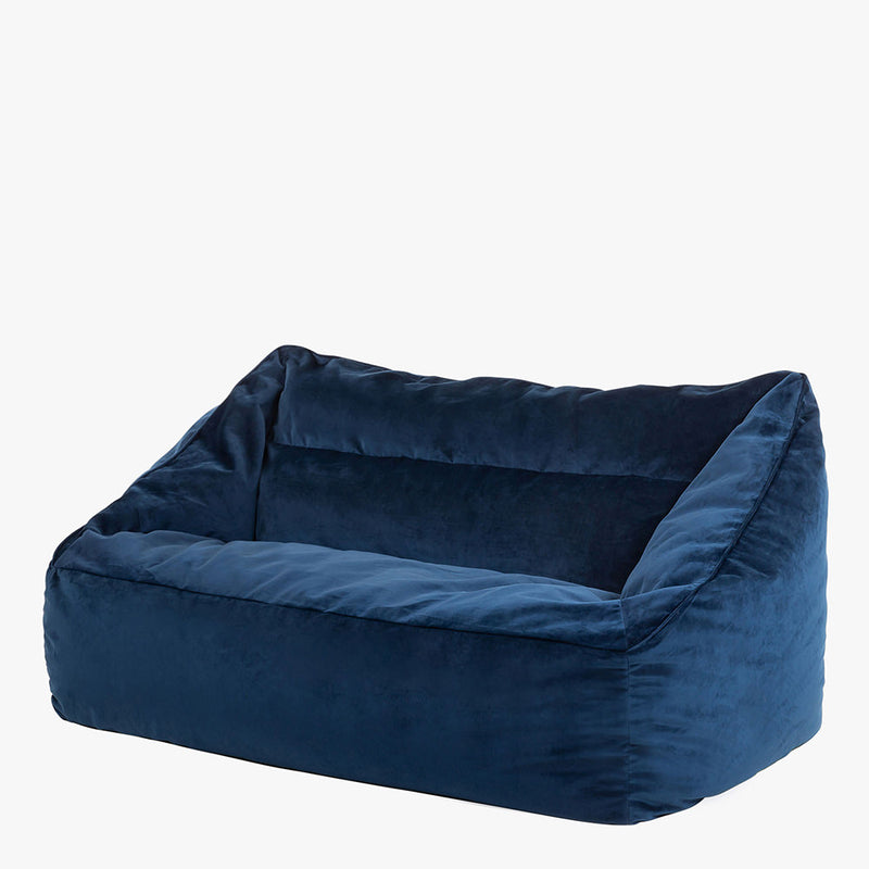 Cecilia Samt-Zweisitzer-Sitzsack - Marineblau