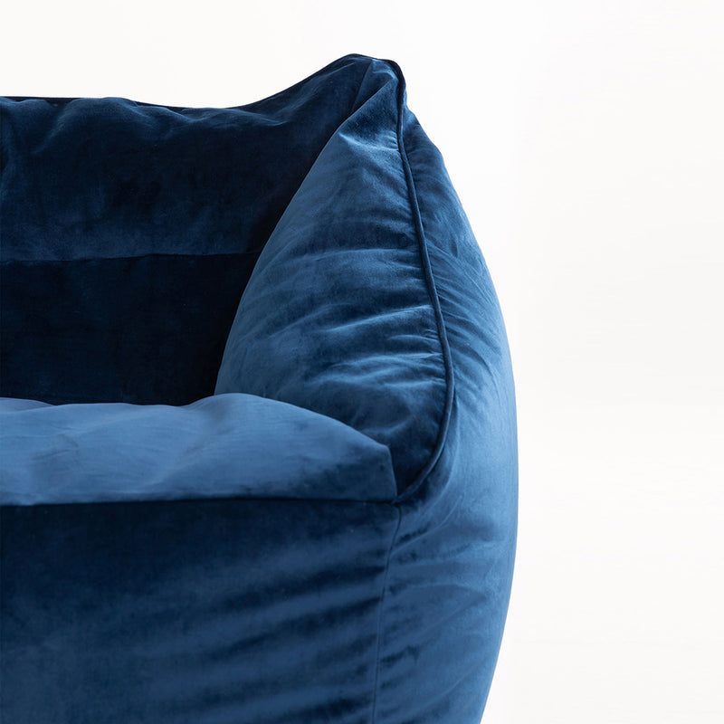 Cecilia Samt-Zweisitzer-Sitzsack - Marineblau