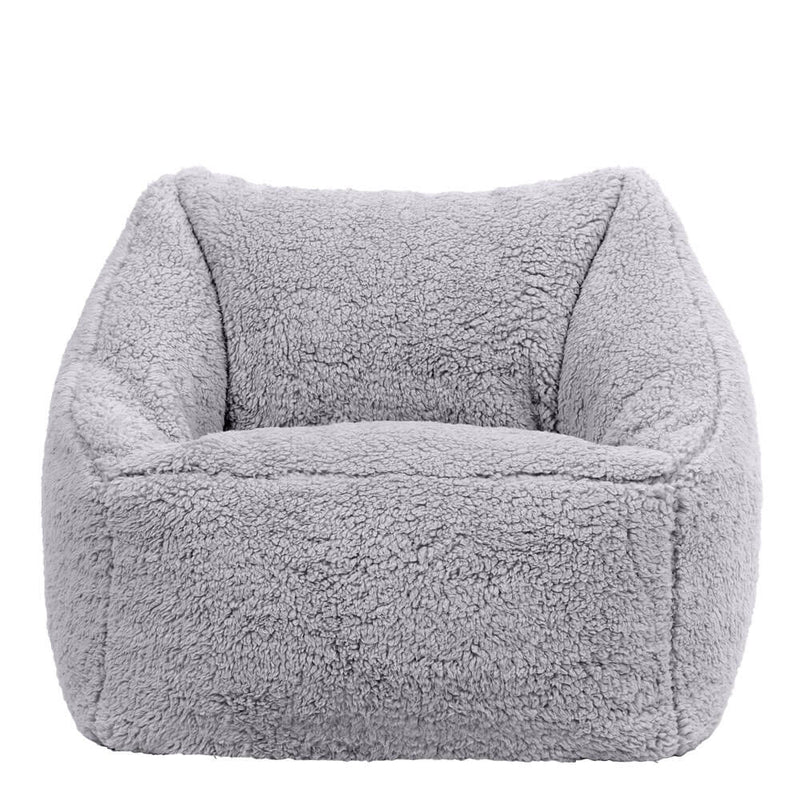 Natalia Sessel-Sitzsack für Kinder, Teddy-Fleece, Grau
