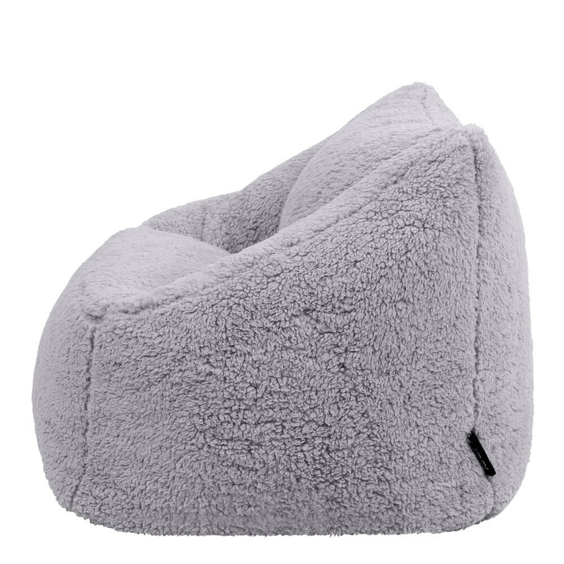 Natalia Sessel-Sitzsack für Kinder, Teddy-Fleece, Grau