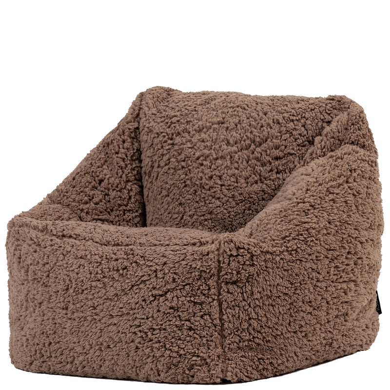 Natalia Sessel-Sitzsack für Kinder, Teddy-Fleece, Mokka-Braun