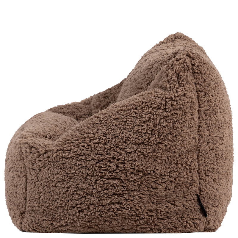 Natalia Sessel-Sitzsack für Kinder, Teddy-Fleece, Mokka-Braun