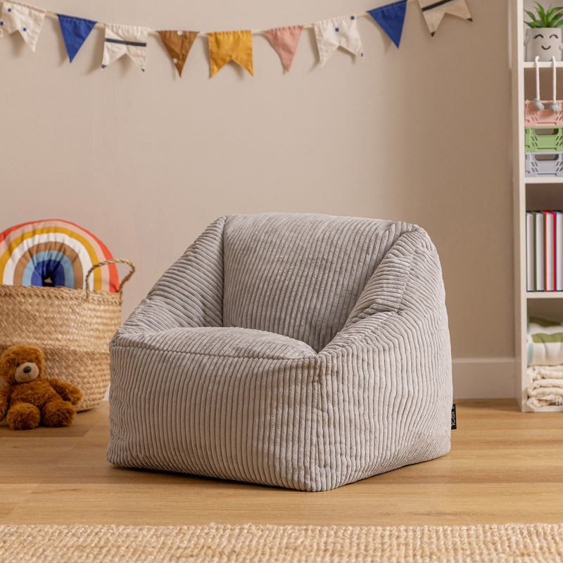 Natalia Sessel-Sitzsack für Kinder, Cord, Grau