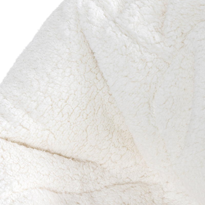 Kingston Klassischer Sitzsack für Teens, Teddy-Fleece, Naturfarbe